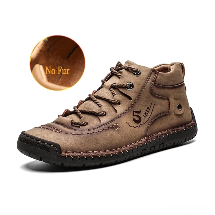 Braunes Gothic Herren-Ankleboot mit rutschfestem Gummi-Sohle, industrielle Rave-Fashion Fußbekleidung, echtes Split-Leder mit stabiler Struktur