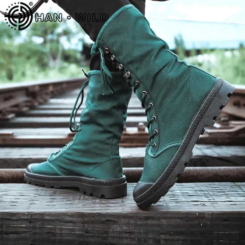 Gothic Combat Boots Casual Alltag Styling Canvas Langlebigkeit Robustheit Herren Fußbekleidung