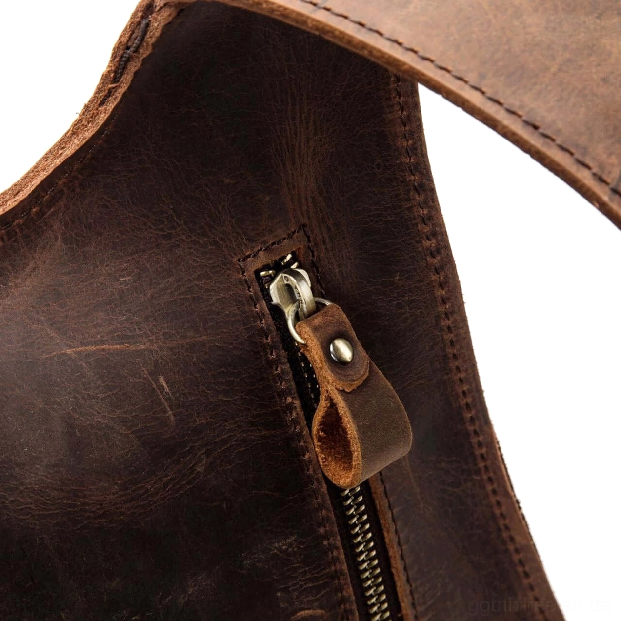 Dunkelbraun Leder Gothic Rucksack Innenabteilungs-Layout mehrere Speichersektionen Organisationsstruktur Funktionales Design Anti-Diebstahl